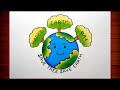 Save earth poster drawing  earth day poster making  cute earth drawing