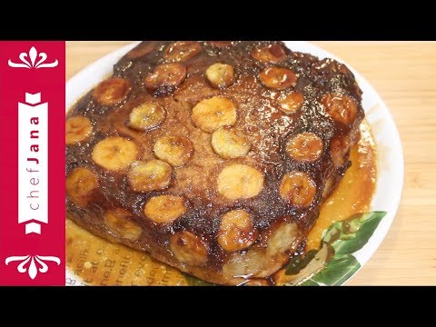 easy-banana-caramel-upside-down-cake---vegan