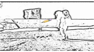 Auto Draw 2: Buzz Aldrin, Apollo 11, July 20, 1969