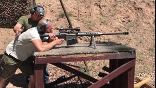 Mickey from Holland Shooing the Barrett M107 .50 Cal Sniper Rifle in Las Vegas