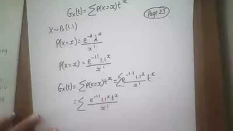 PGFs with Standard Distributions- Poisson Distribution
