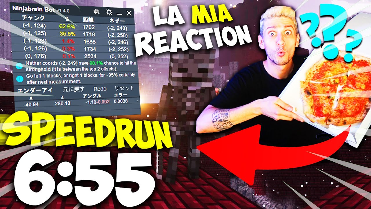 FINISCE MINECRAFT PRIMA CHE IO FINISCA LA PIZZA 🍕 - REACTION SPEEDRUN