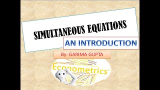 Simultaneous Equations: An Introduction