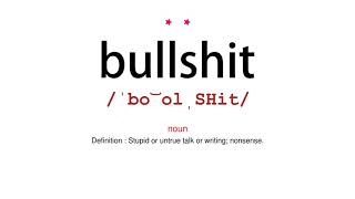 How to pronounce bullshit - Vocab Today