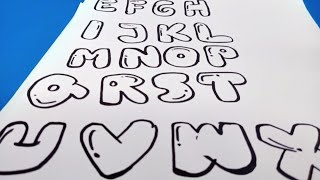 lets draw bubble letters UVWX| bubble letters alphabet tutorial| how draw graffiti bubbles letters