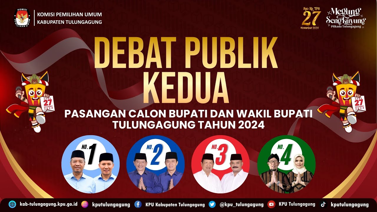 DEBAT PUBLIK KEDUA PASLON BUPATI DAN WAKIL BUPATI TULUNGAGUNG TAHUN 2024