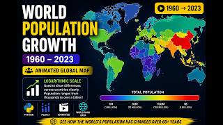 World Population Growth (1960–2023) | Animated Global Population Map | Python & Plotly