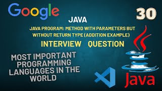 Java Program: Method with Parameters but without Return Type (Addition Example) tcs interview IT