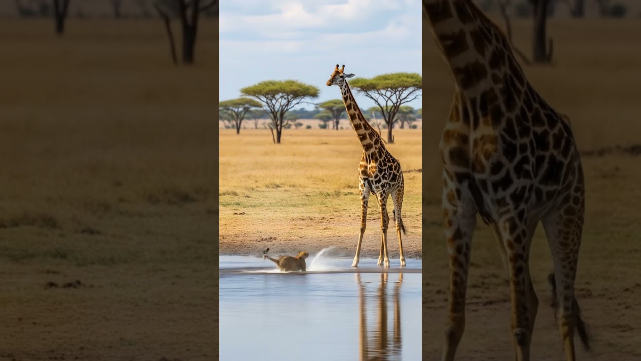 ⚡ “The Kick of Survival – Giraffe vs Cheetah” ⚡