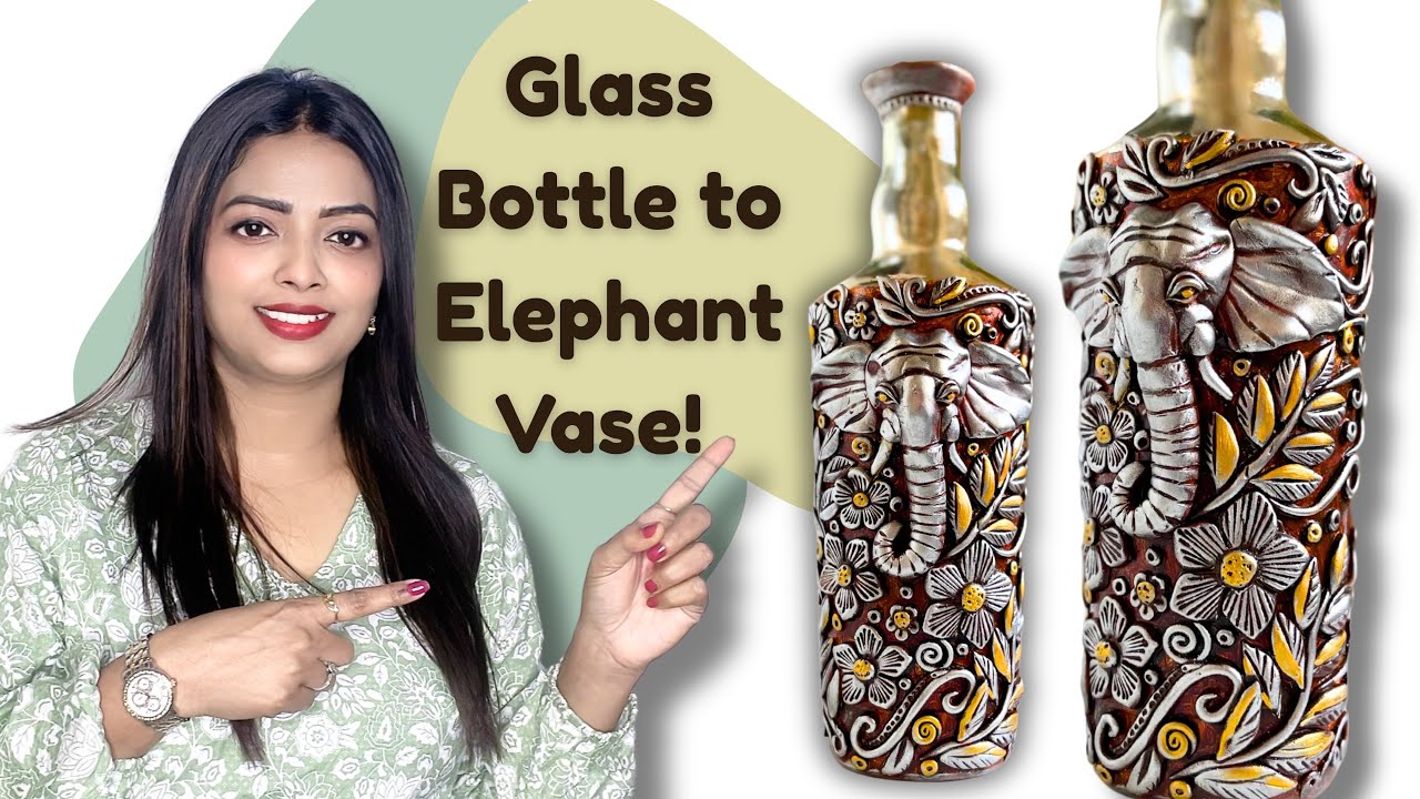 DIY Elephant Vase from Glass Bottle | Unique Antique Home Decor Idea