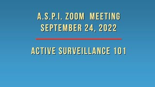 Active Surveillance 101