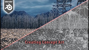 Creating concept art in Blender, Timelapse process video - Blender | 2022