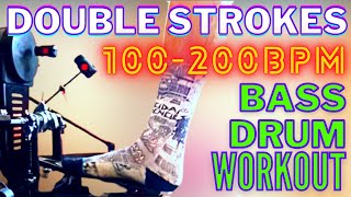 FAST PUNK METAL BASS DRUM SPEED EXERCISE double stroke technique for faster kick drum foot WORKOUT