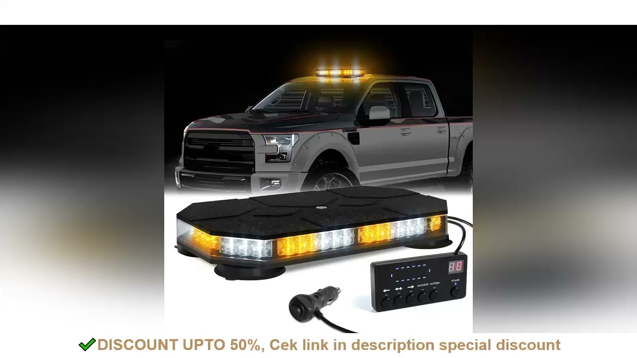 12V 24V Car Roof Top Strobe Lights Emergency Warning 42 LED Safety Magnetic Mount Truck Ambulance Sn