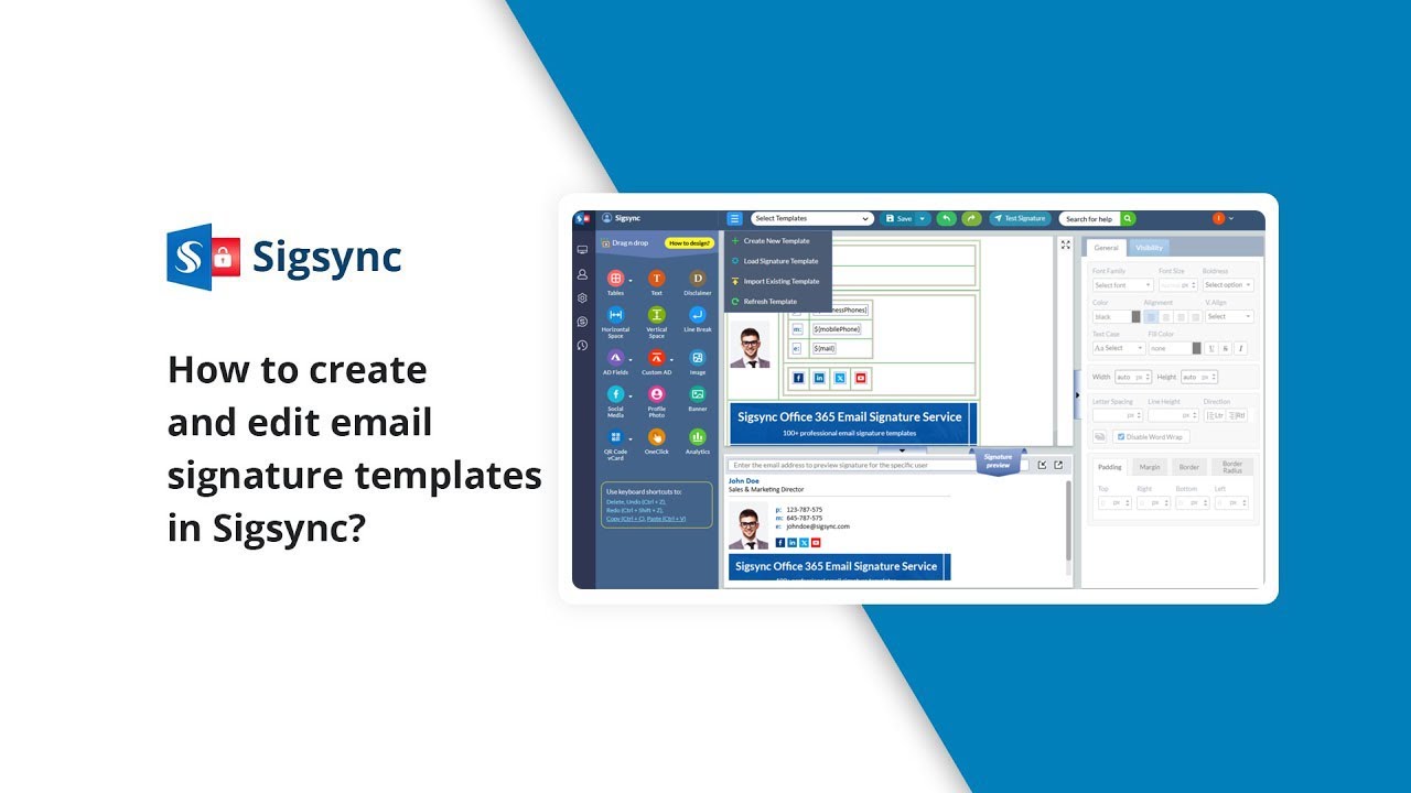 How to create and edit email signature templates in Sigsync?