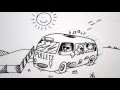 Hand drawn video animation about chicken caravan.