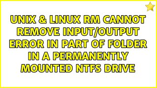 rm: cannot remove Input/output error in part of folder in a permanently mounted NTFS drive