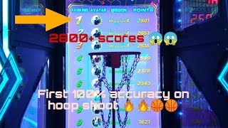 Hoop shoot basketball arcade 7 balls 2801 scores (1st rank, 100% FG, easy level) screenshot 3