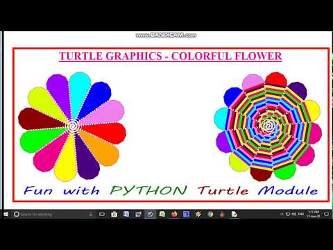 DRAW COLORFUL FLOWER WITH PYTHON TURTLE GRAPHICS