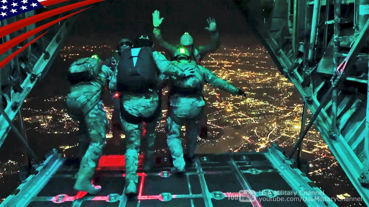 Tokyo Night Jump! US Airman Parachute Jumps Over Tokyo, Japan