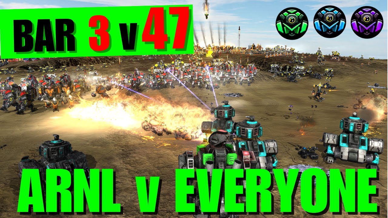 BIGGEST RTS CHALLENGES of all time 3v47 King of the Hill | Beyond All Reason | Raptor Crater