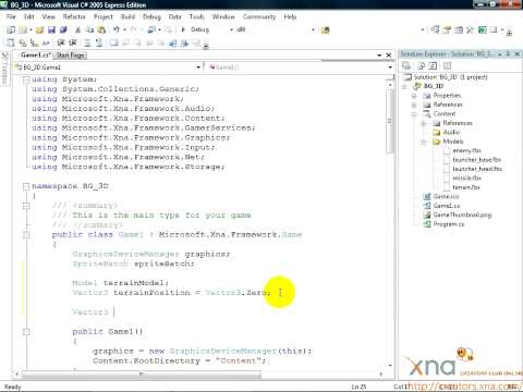 3D Tutorial, Chapter 4.1 (Part 1) / Beginner's Guide to XNA Game Studio 3.0