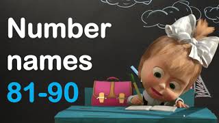 Number Names 81-90, Spelling names 81-90, Number names