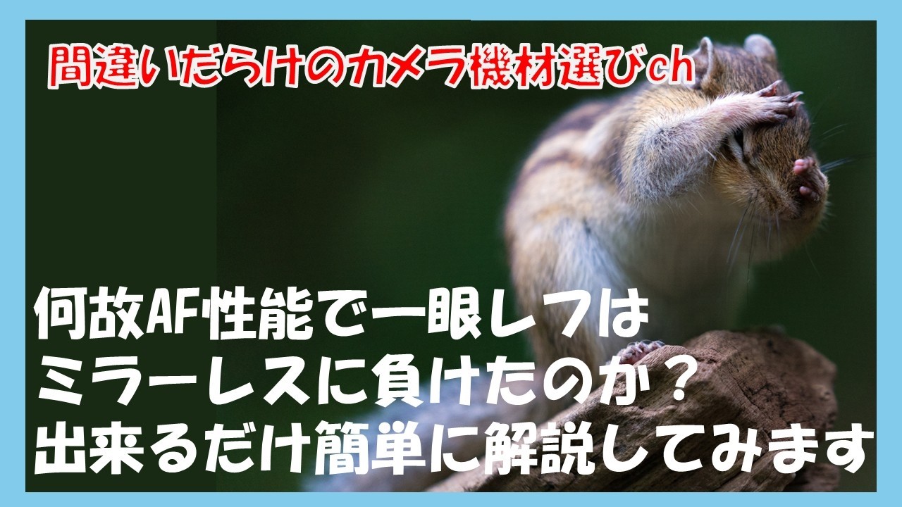 間違いだらけのカメラ機材選びch 「何故AF性能で一眼レフはミラーレスに負けたのか？出来るだけ簡単に解説してみます」