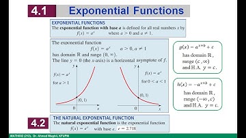 MATH002, 4.1&2 (2) + 4.3 (1) Exponential Functions + Logarithmic Functions