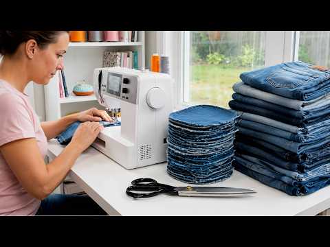 4 Great Ideas for Using Old Jeans and Scraps - Super Easy & No Pattern Needed!