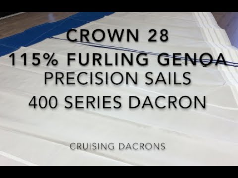 New Crown 28 115% Furling Jib - Precision Sails 400 Series Crosscut Dacron