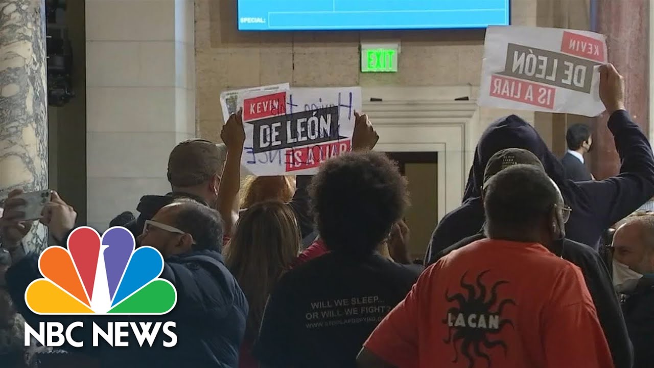 LA City Council Members Face Protests At Return To In-Person Meetings LA City Council Members Face Protests At Return To In-Person Meetings