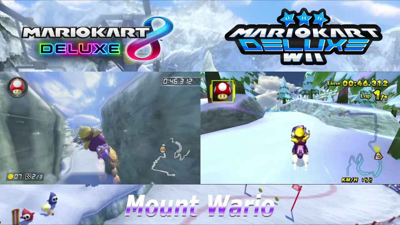 🏔️Mount Wario - Mario Kart 8 Deluxe & Wii Deluxe Comparison⛷️