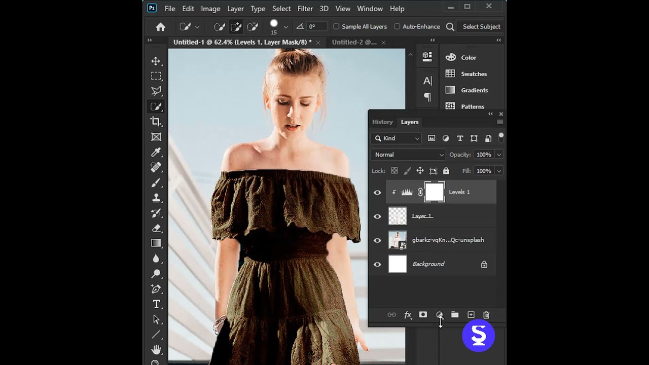 Transforming a White Dress into Black Using Photoshop🔥🔥😱😱 