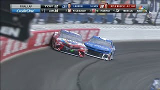 Kyle Busch Vs. Kyle Larson - Chicagoland Overton's 400 | Monster Energy NASCAR Cup Series 2018
