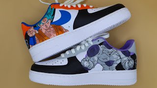 DRAGON BALL Z AIR FORCE 1 LOW SHOES | Custom Shoe Process Timelapse