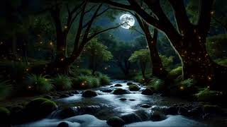 Meditate Experience SERENE Nighttime Forest Bliss with Soft Moonlight and Gentle Stream Sounds screenshot 5