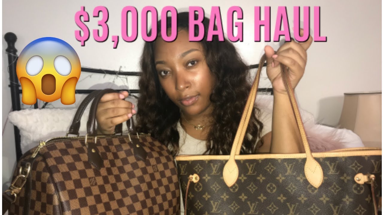 $3,000 LUXURY BAG HAUL | LV NEVERFULL MM VS SPEEDY BANDOULIERE 30 REVIEW - YouTube
