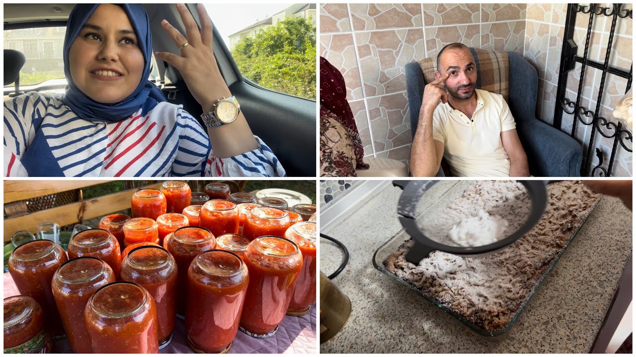 KIZIMDAN İLK KEZ AYRI KALDIM | EŞİMİN KUZENİNİN DÜĞÜNÜNE GİTTİK | KONSERVE DOMATES VE ELMALI TURTA