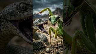 What if snake mixed with praying mantis  &amp; wolf 🐺? #AIAnimals #HybridCreatures #ViralShorts