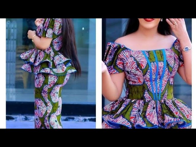 ensemble pagne robe longue pagne deux tons model