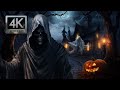 Spooky village halloween ambience spooky sounds and soft crickets