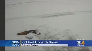 HILARIOUS: Boy Fed Up With Shoveling Snow In Colorado Springs