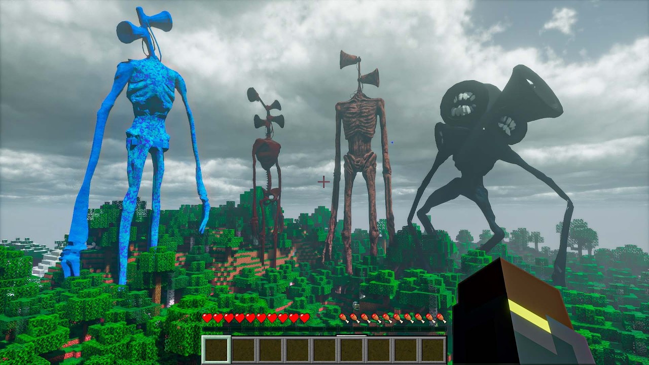 😱 4 SIREN HEADS Chased Us in Minecraft! We Barely Escaped the Horror Survival...