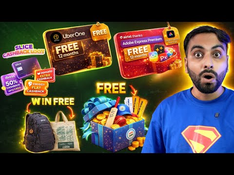 12 Month Adobe Express Free | 3 Month Uberone Free | Bharape Free Gold, Goodies Loot | 6 Loots