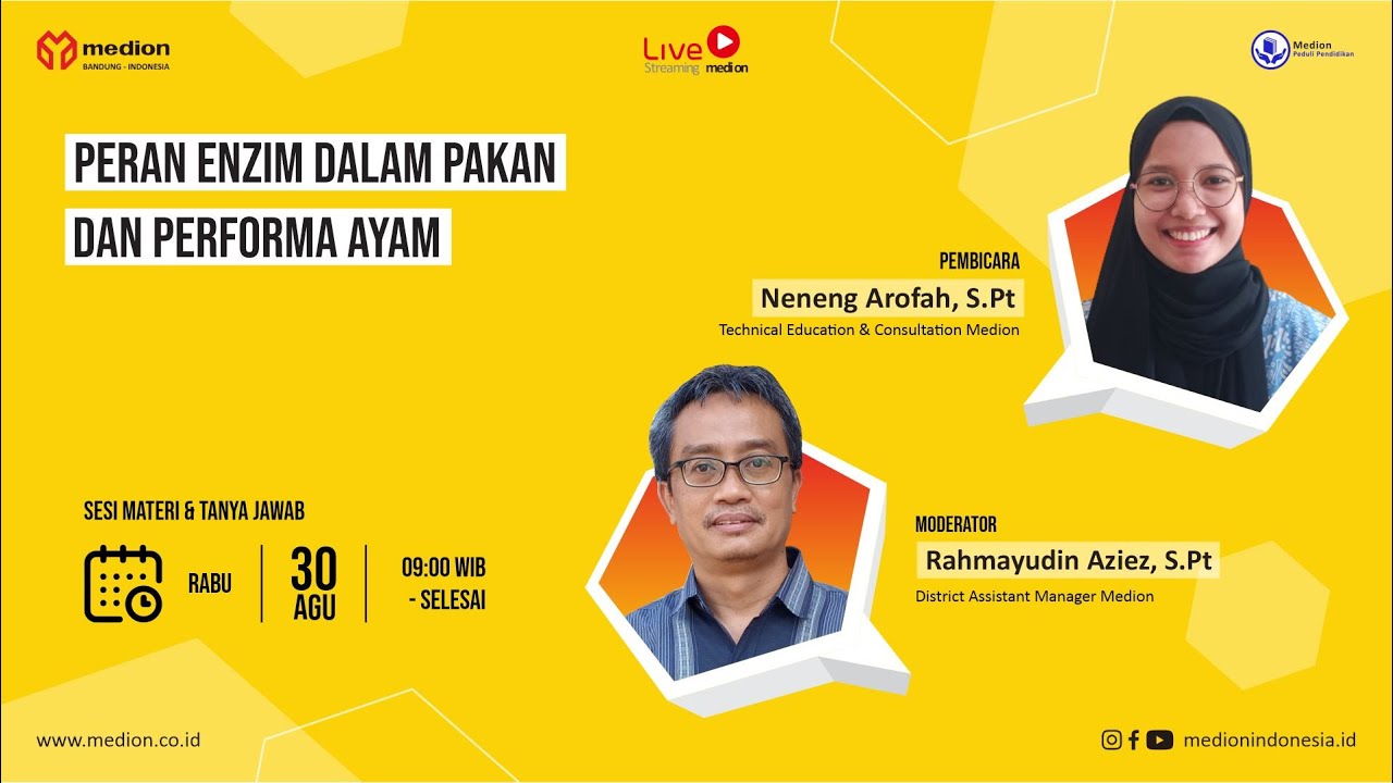 Live Streaming Medion #82 : Peran Enzim dalam Pakan dan Performa Ayam