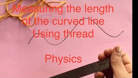 Measuring the length of the curved line by using a thread