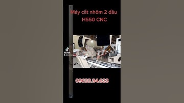 Máy cắt nhôm 2 đầu H550 CNC Lưỡi cắt 550. in đo kích thước tự động. giá đỡ tự động