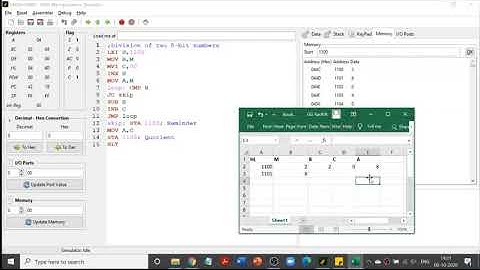Programming 8085 - Division of two 8-bit numbers