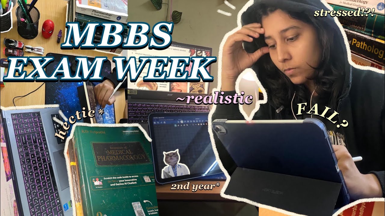 realistic exam week ft *MBBS* 😭⚕️pass or fail?? 😰stressed❗sleep deprived‼️how do I study??(2nd year)